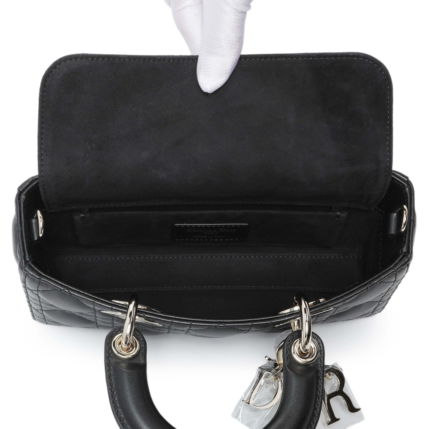 Exclusive Christian Dior Black Cannage Small Lambskin Lady D-Joy — Top View