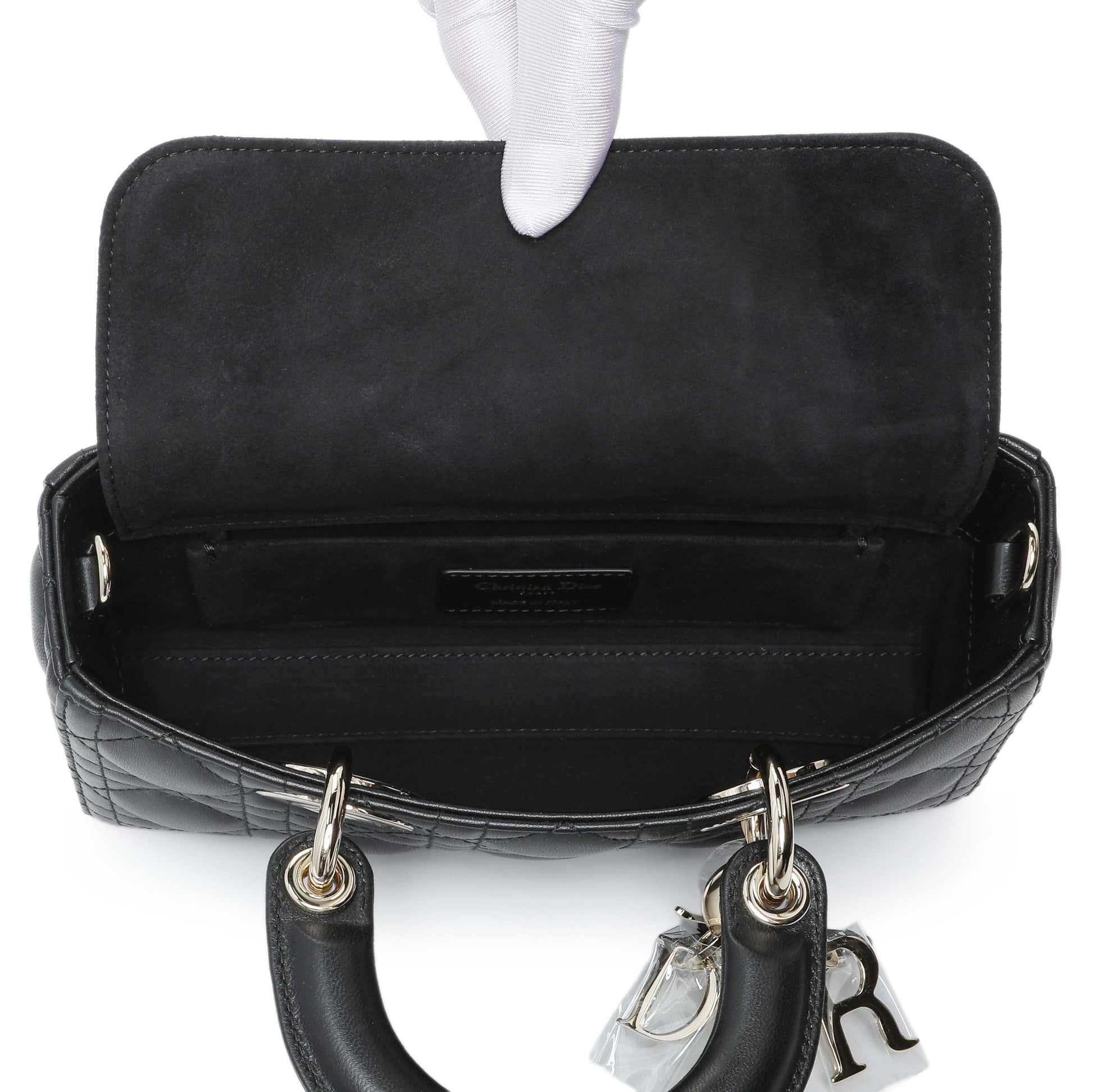Exclusive Christian Dior Black Cannage Small Lambskin Lady D-Joy — Top View