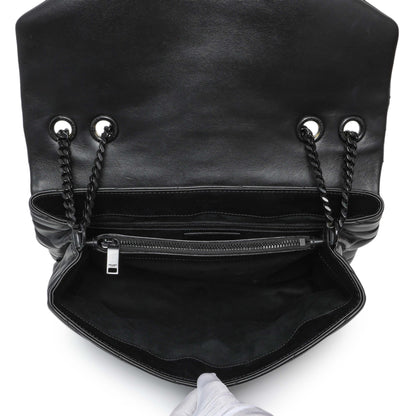 Exclusive Saint Laurent Black Calfskin Medium Loulou — Alternate View 8