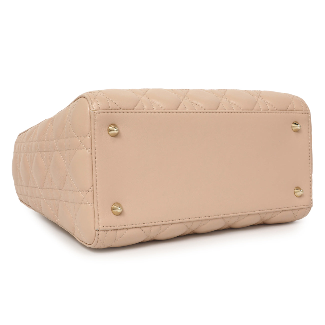 Exclusive Christian Dior Light Pink Lambskin Cannage Medium Lady Dior — Back View