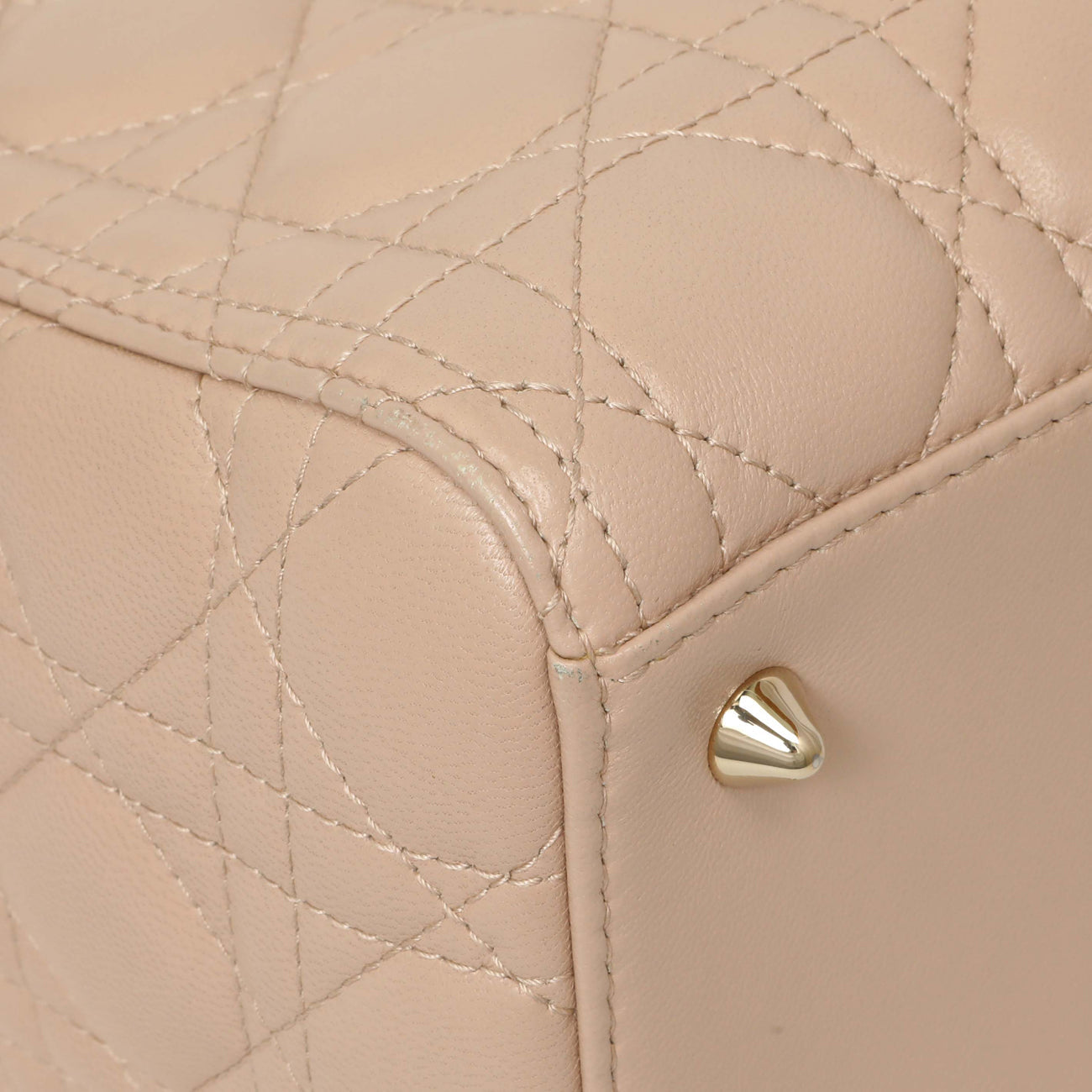 Exclusive Christian Dior Light Pink Lambskin Cannage Medium Lady Dior — Top View