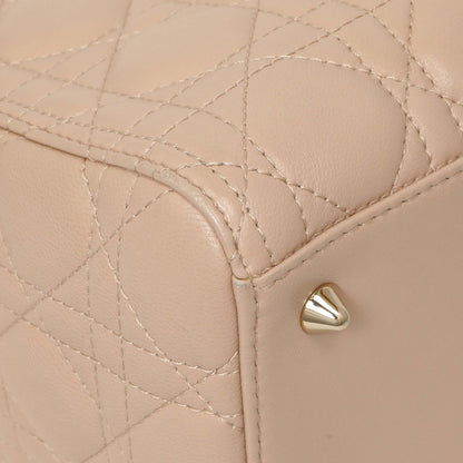 Exclusive Christian Dior Light Pink Lambskin Cannage Medium Lady Dior — Top View