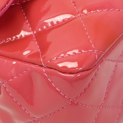 Exclusive Chanel Coral Pink Patent Medium Double Flap — Top View
