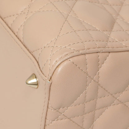 Exclusive Christian Dior Light Pink Lambskin Cannage Medium Lady Dior — Detail View