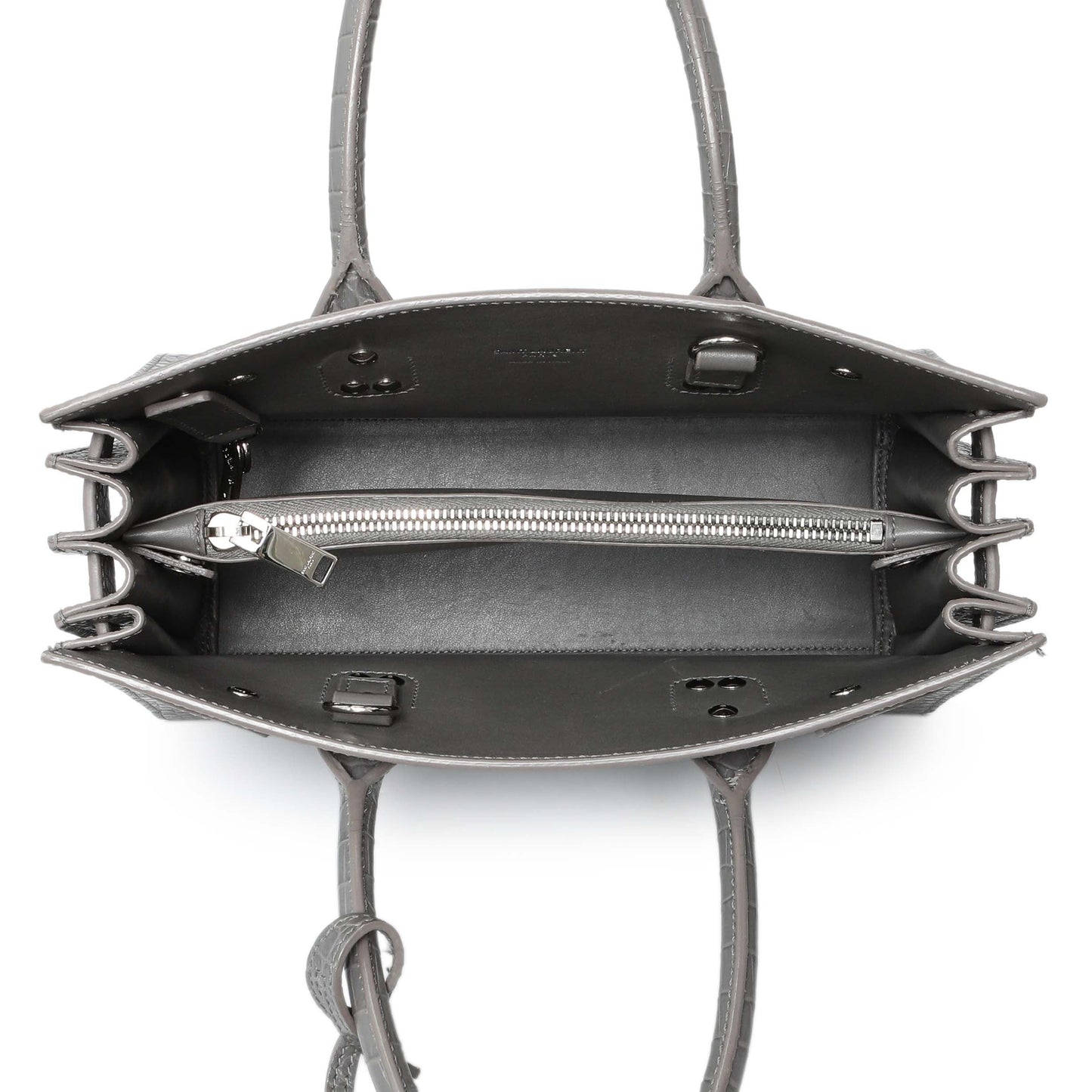 Exclusive Saint Laurent Grey Croc Embossed Baby Sac De Jour — Alternate View 8