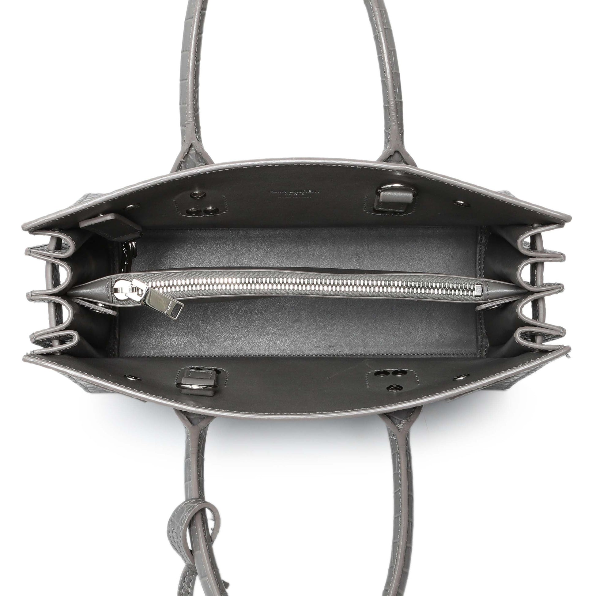 Exclusive Saint Laurent Grey Croc Embossed Baby Sac De Jour — Alternate View 8