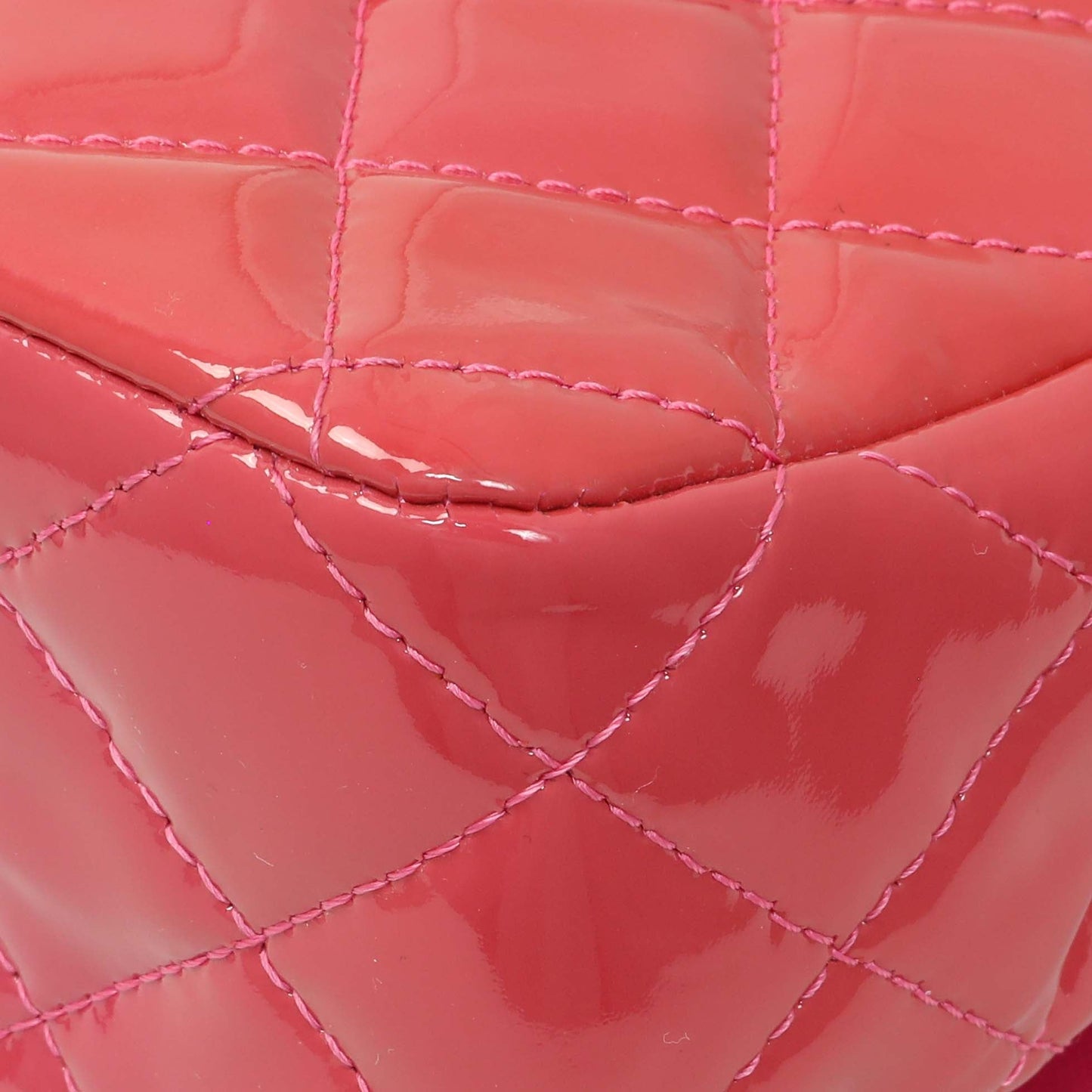 Exclusive Chanel Coral Pink Patent Medium Double Flap — Alternate View 7