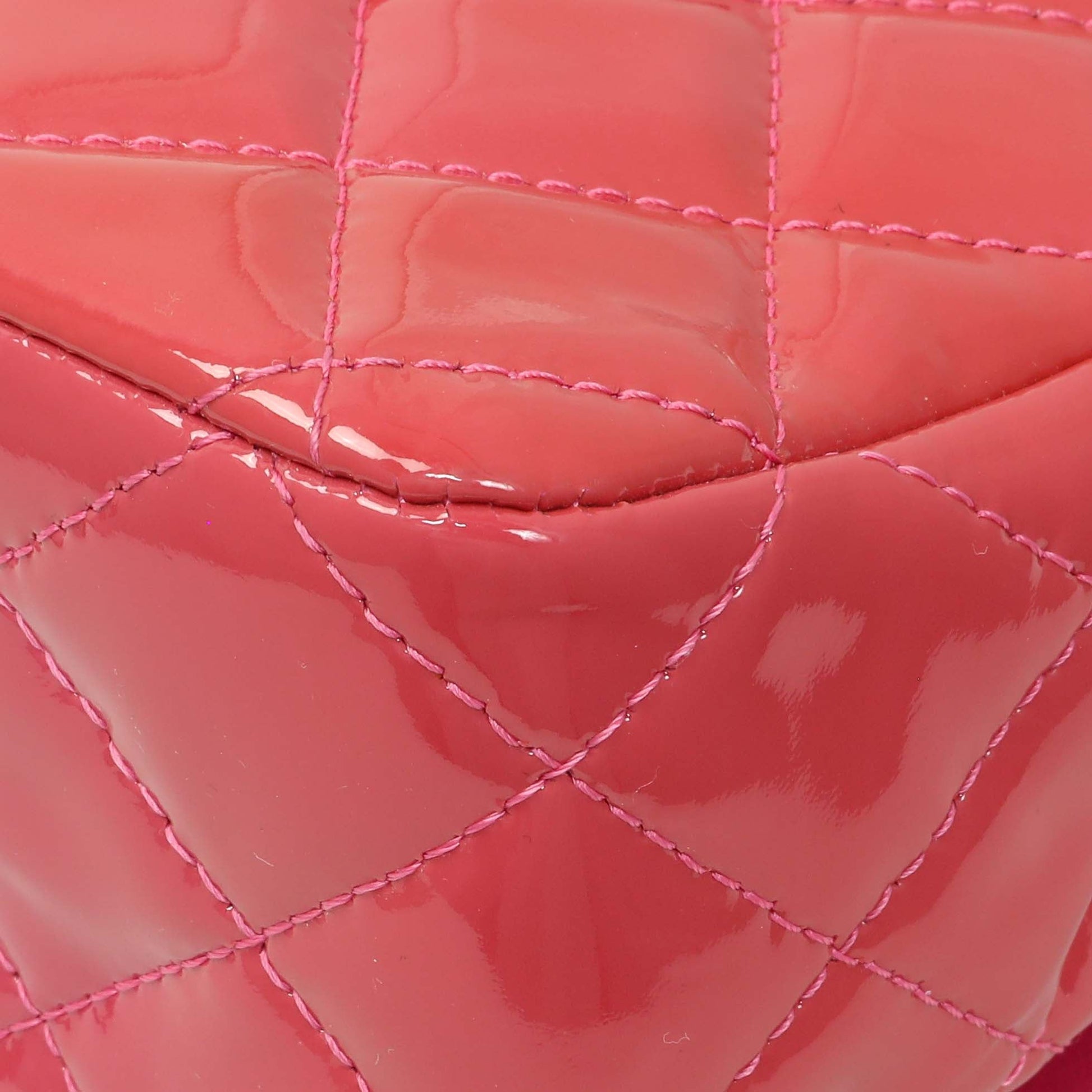 Exclusive Chanel Coral Pink Patent Medium Double Flap — Alternate View 7