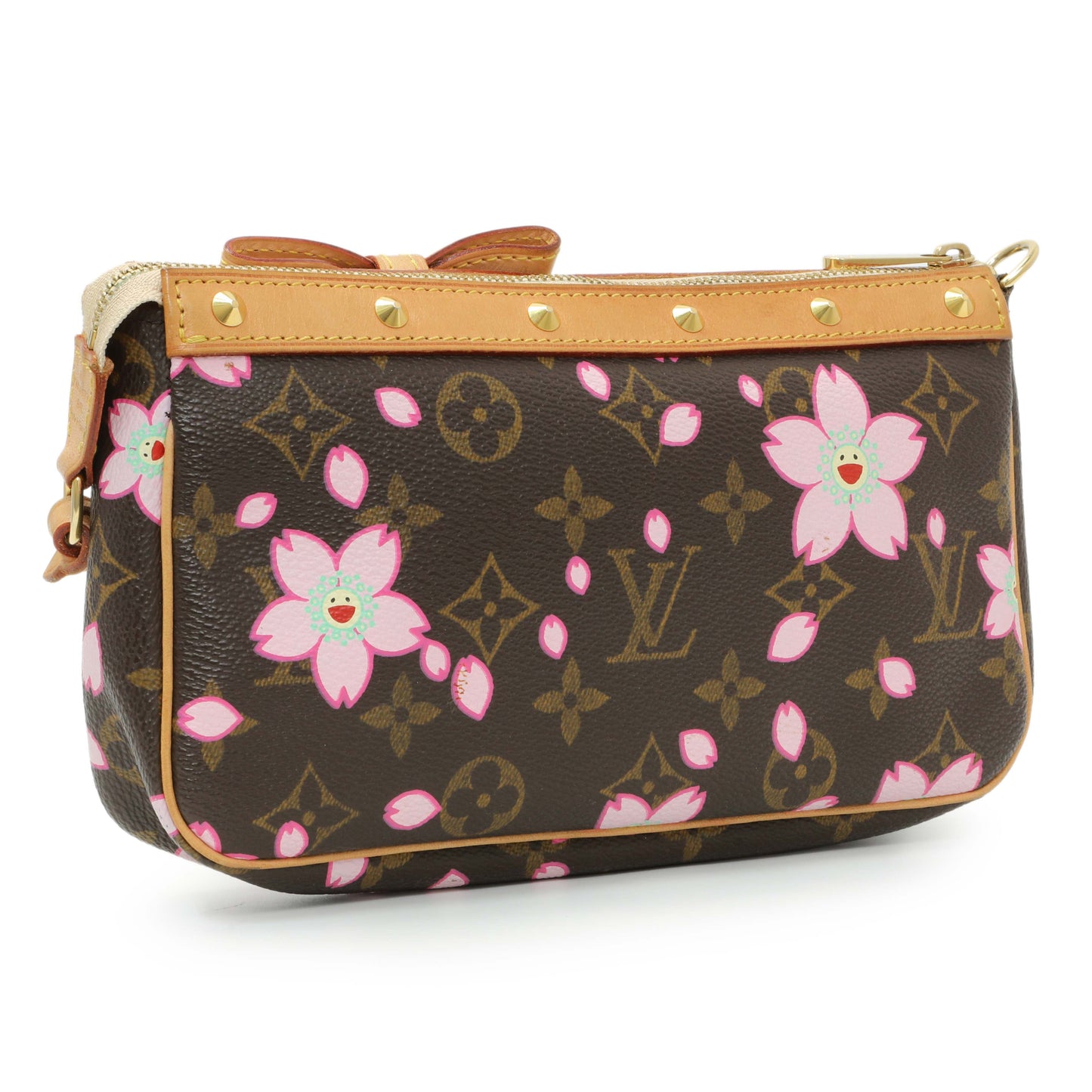 Exclusive Louis Vuitton x Takashi Murakami Monogram Cherry Blossom Pochette Accessories — Side View