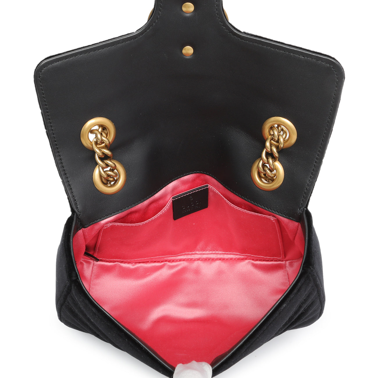 Exclusive Gucci Black Velvet Matelasse Mini GG Marmont Shoulder Bag — Alternate View 8