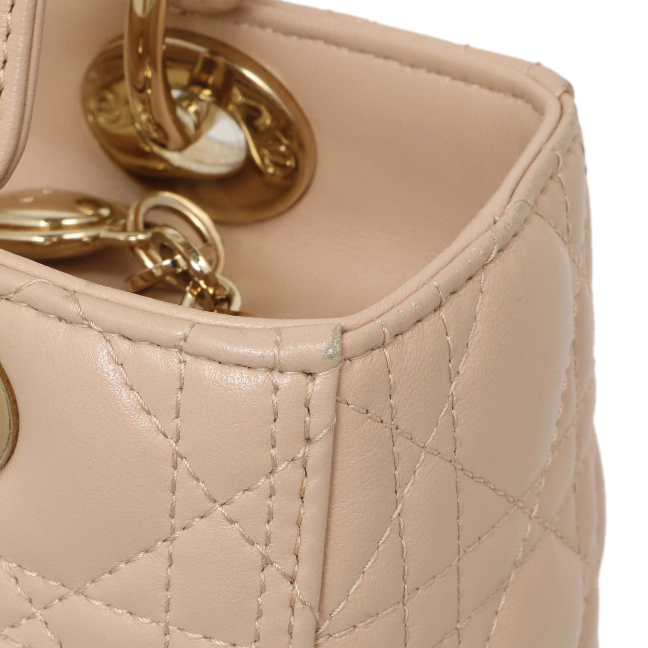Exclusive Christian Dior Light Pink Lambskin Cannage Medium Lady Dior — Alternate View 14