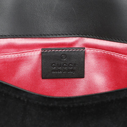Exclusive Gucci Black Velvet Matelasse Mini GG Marmont Shoulder Bag — Alternate View 9