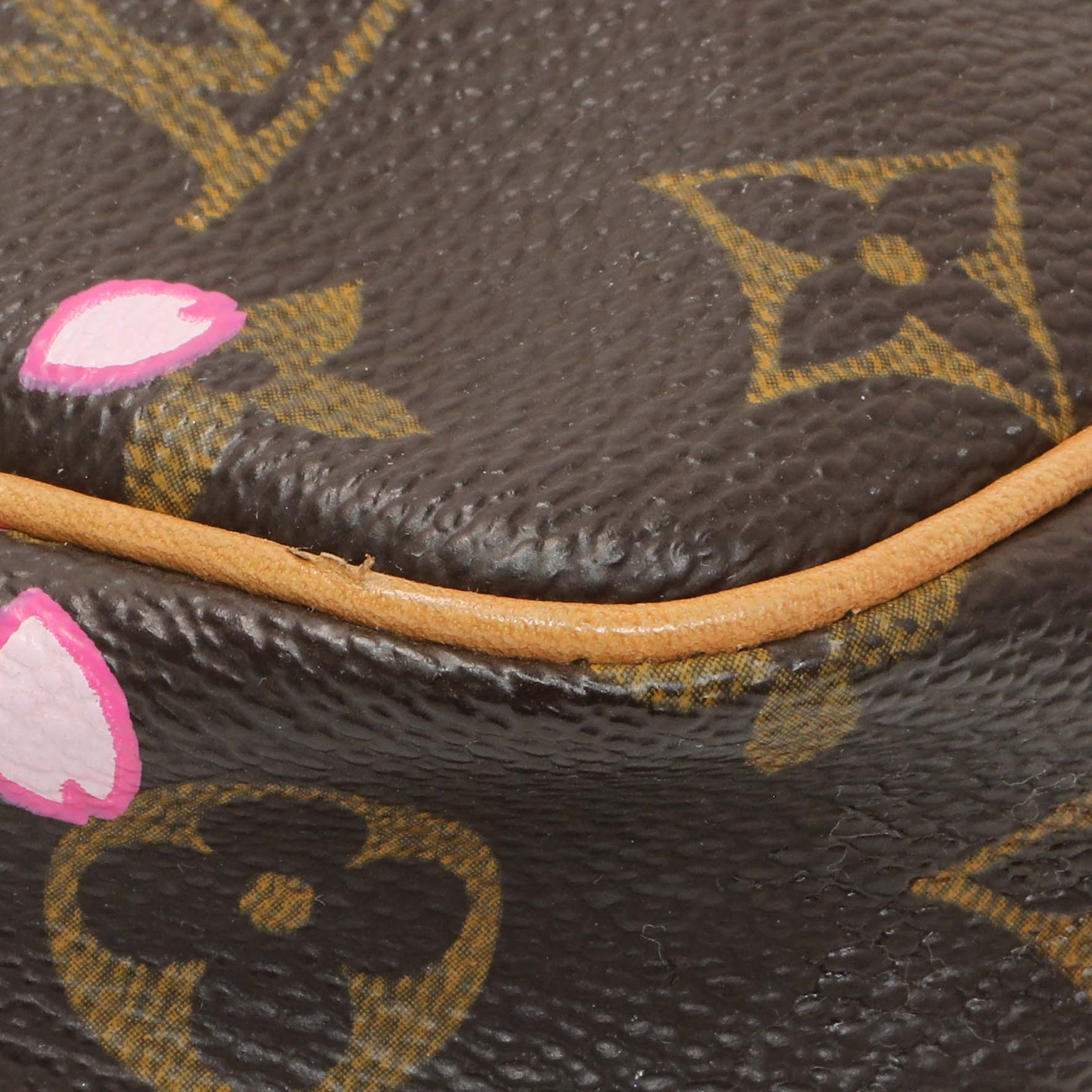 Exclusive Louis Vuitton x Takashi Murakami Monogram Cherry Blossom Pochette Accessories — Top View