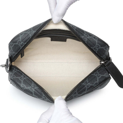 Exclusive Gucci GG Supreme Monogram Calfskin Emblem Small Crossbody — Top View