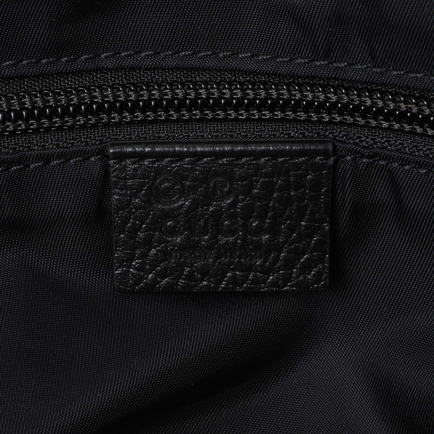 Exclusive Gucci Black Nylon Monogram Double Buckle Flap Messenger Bag — Detail View