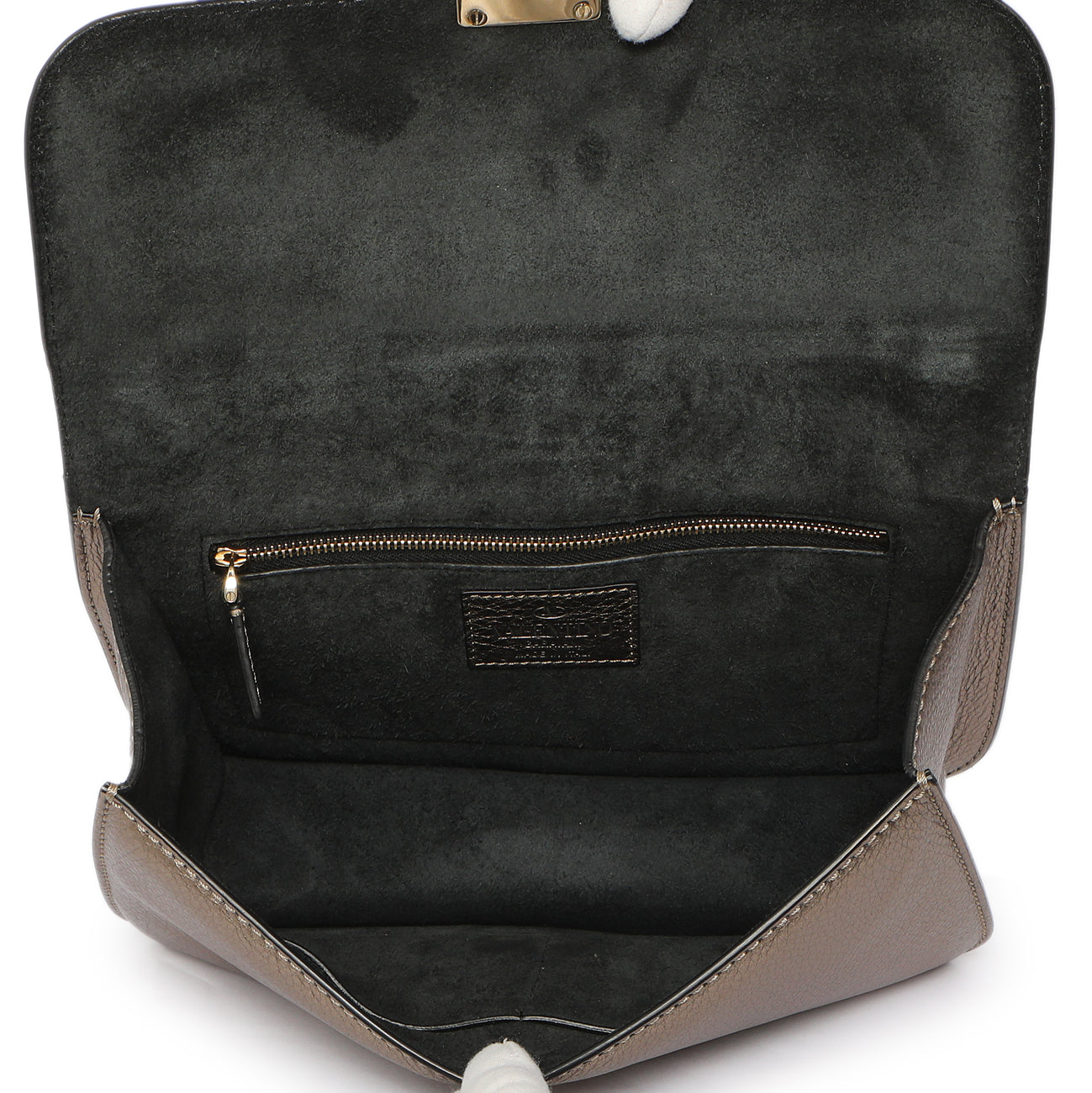 Exclusive Valentino Metallic Vitello Medium Glam Lock Rockstud Flap — Top View