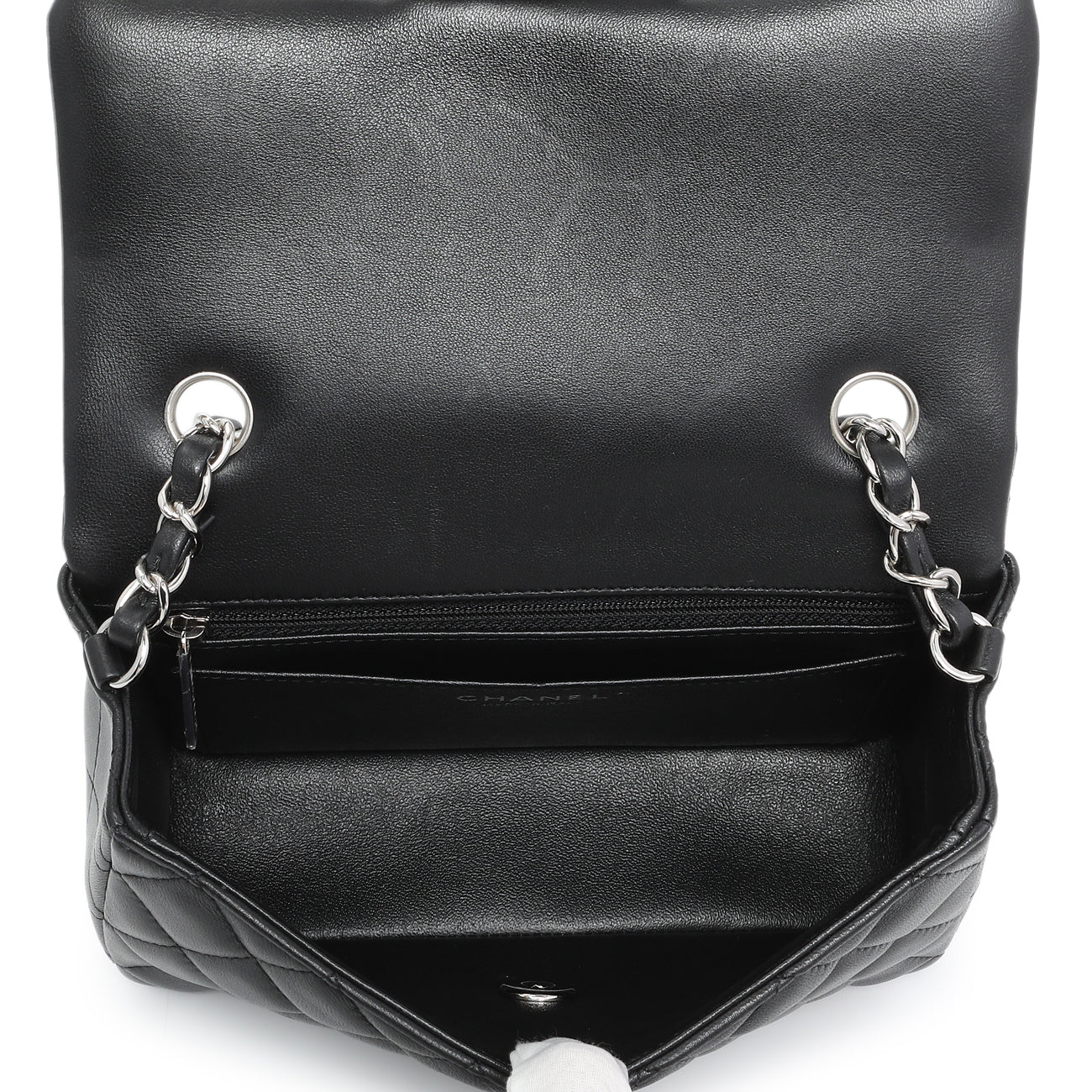 Exclusive Chanel Black Quilted Lambskin Mini Rectangular Flap — Alternate View 8