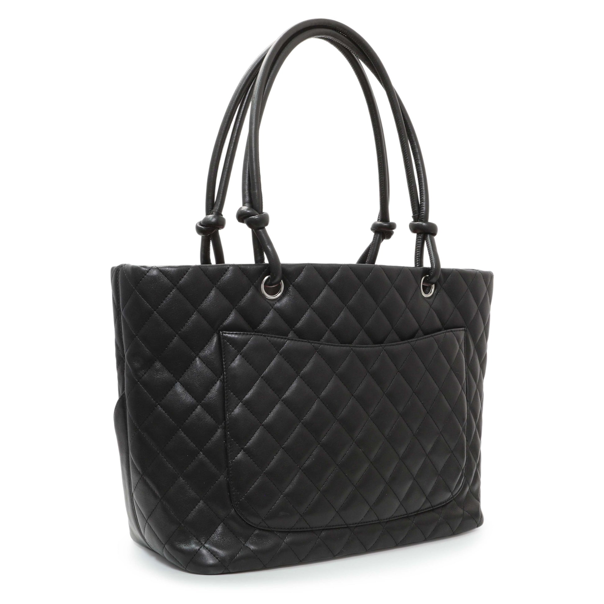 Exclusive Chanel Black Quilted Cambon Tote Large — Side View