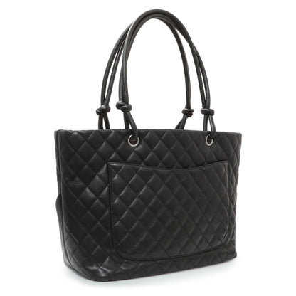 Exclusive Chanel Black Quilted Cambon Tote Large — Side View