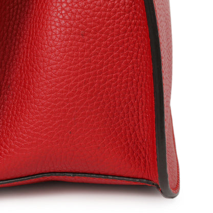 Exclusive Gucci Hibiscus Red Calfskin Bamboo Daily Flap — Lifestyle View
