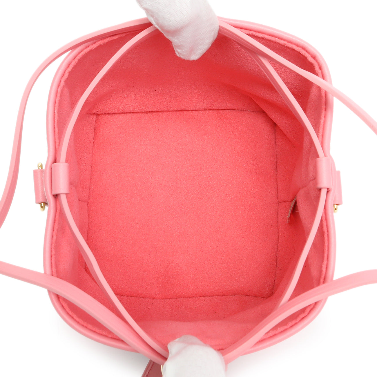Exclusive Louis Vuitton Ecru Beige Pink Jacquard Since 1854 Noe Purse — Top View