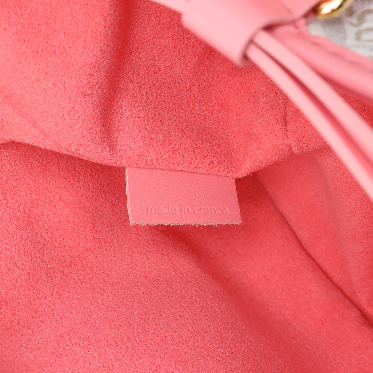 Exclusive Louis Vuitton Ecru Beige Pink Jacquard Since 1854 Noe Purse — Detail View