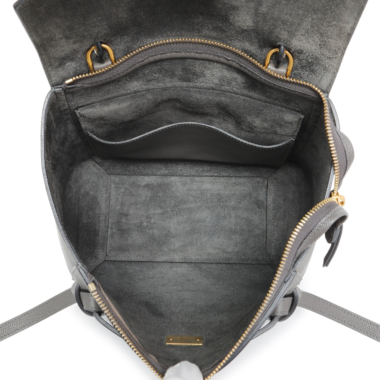 Exclusive Celine Grey Grained Calfskin Micro Belt Bag — Alternate View 8