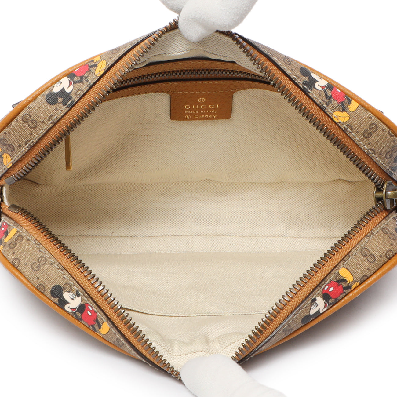 Exclusive Gucci X Disney Mini Vintage GG Supreme Monogram Mickey Mouse Belt Bag — Top View