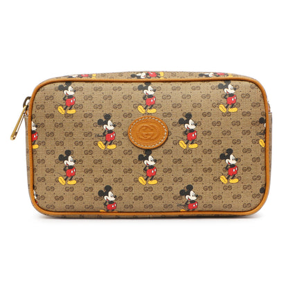 Exclusive Gucci X Disney Mini Vintage GG Supreme Monogram Mickey Mouse Belt Bag — Front View