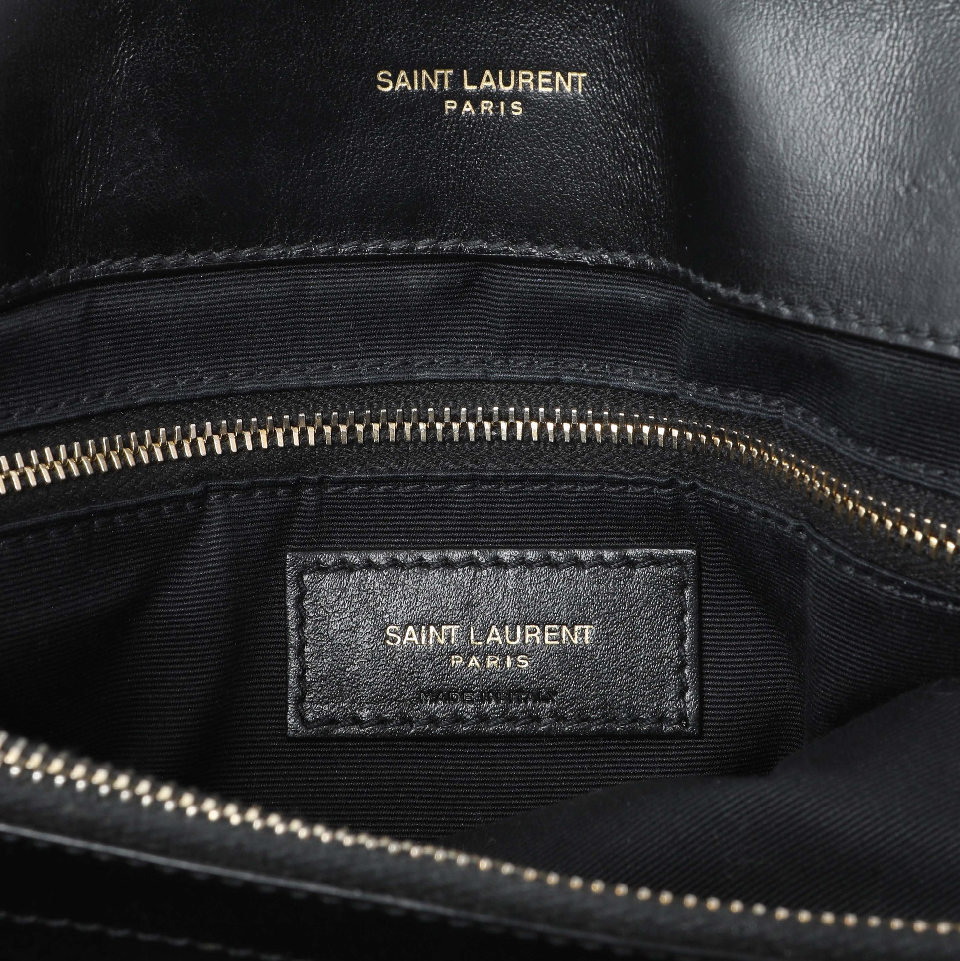 Exclusive Saint Laurent Black Calfskin Y Quilted Monogram Medium Loulou Chain Satchel — Alternate View 9