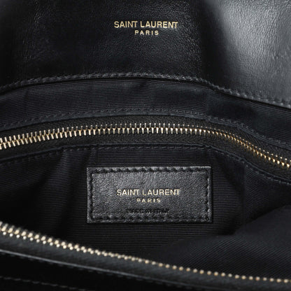 Exclusive Saint Laurent Black Calfskin Y Quilted Monogram Medium Loulou Chain Satchel — Alternate View 9