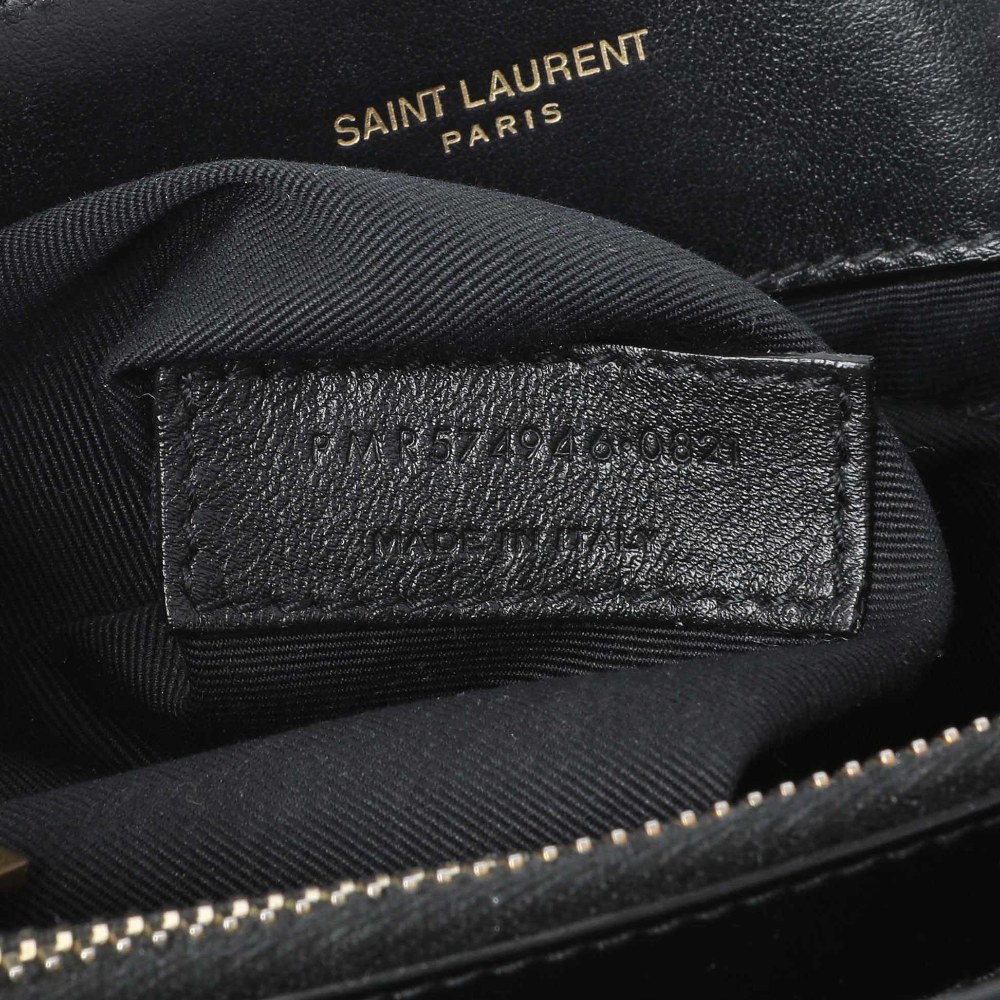 Exclusive Saint Laurent Black Calfskin Y Quilted Monogram Medium Loulou Chain Satchel — Alternate View 10