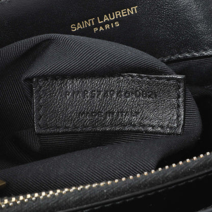 Exclusive Saint Laurent Black Calfskin Y Quilted Monogram Medium Loulou Chain Satchel — Alternate View 10