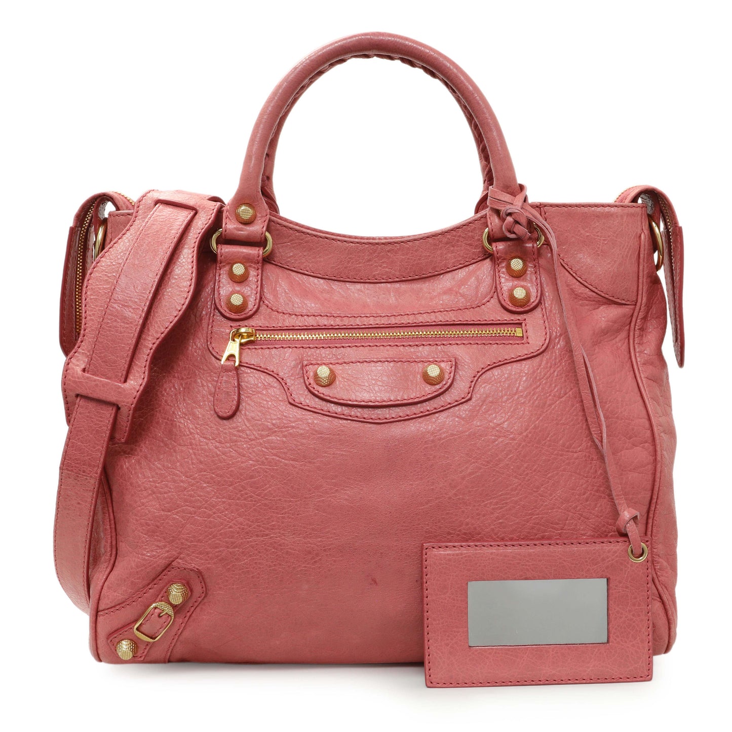 Exclusive Balenciaga Pink Agneau Classic Gold Hardware Velo — Front View