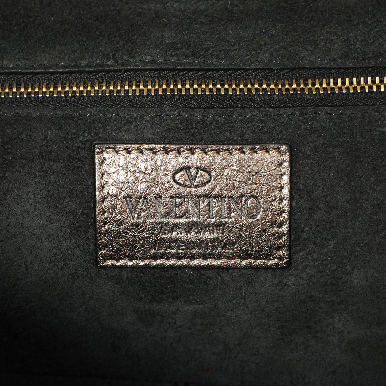 Exclusive Valentino Metallic Vitello Medium Glam Lock Rockstud Flap — Detail View
