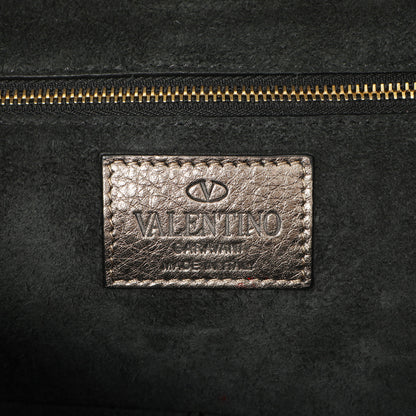 Exclusive Valentino Metallic Vitello Medium Glam Lock Rockstud Flap — Detail View