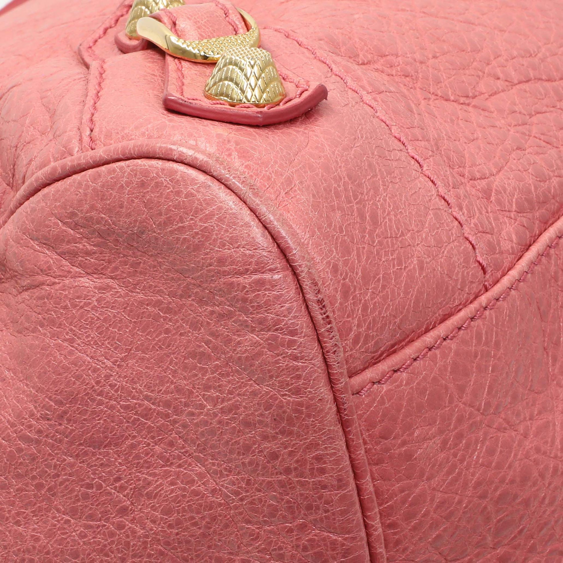 Exclusive Balenciaga Pink Agneau Classic Gold Hardware Velo — Top View