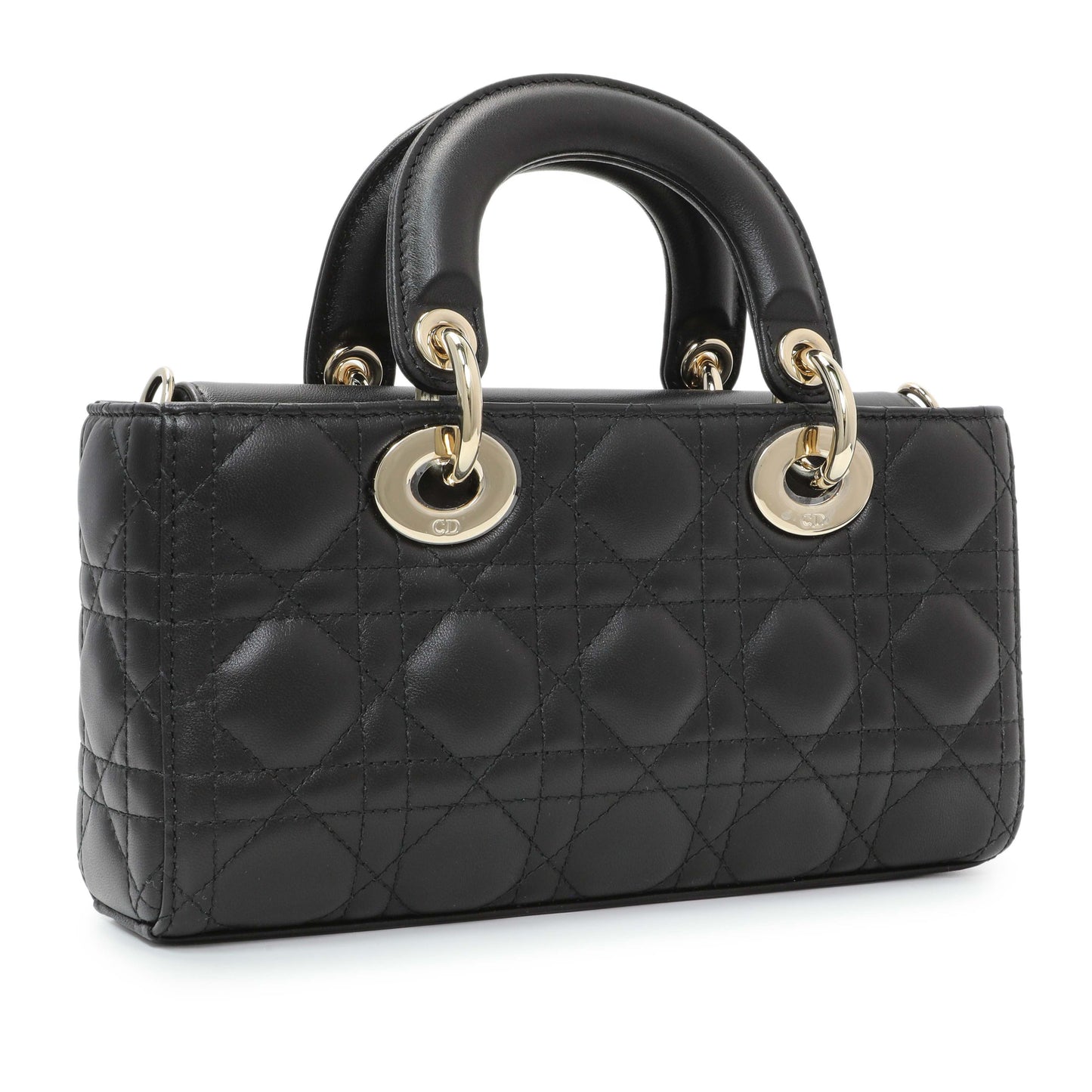 Exclusive Christian Dior Black Cannage Small Lambskin Lady D-Joy — Side View