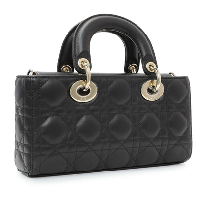 Exclusive Christian Dior Black Cannage Small Lambskin Lady D-Joy — Side View