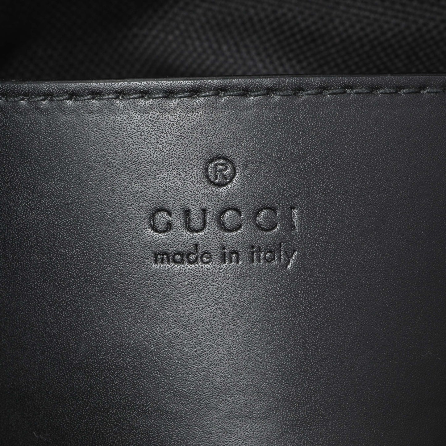 Exclusive Gucci Black GG Supreme Monogram Web Small Flat Messenger Bag — Detail View