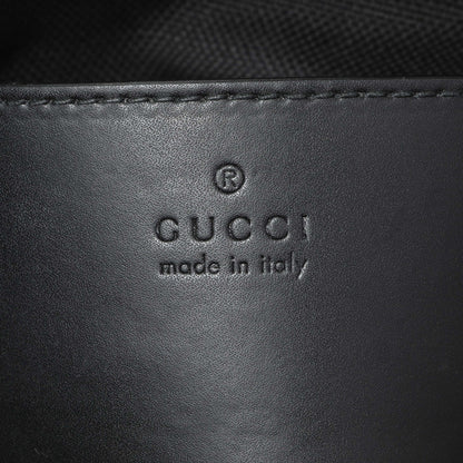 Exclusive Gucci Black GG Supreme Monogram Web Small Flat Messenger Bag — Detail View