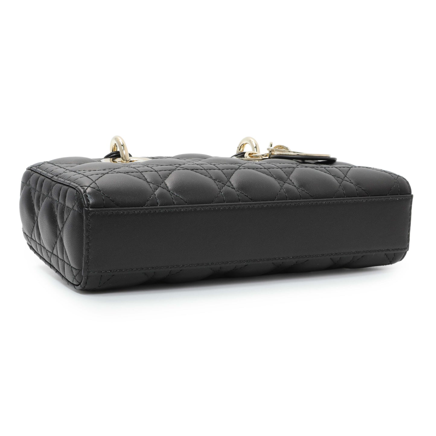 Exclusive Christian Dior Black Cannage Small Lambskin Lady D-Joy — Back View