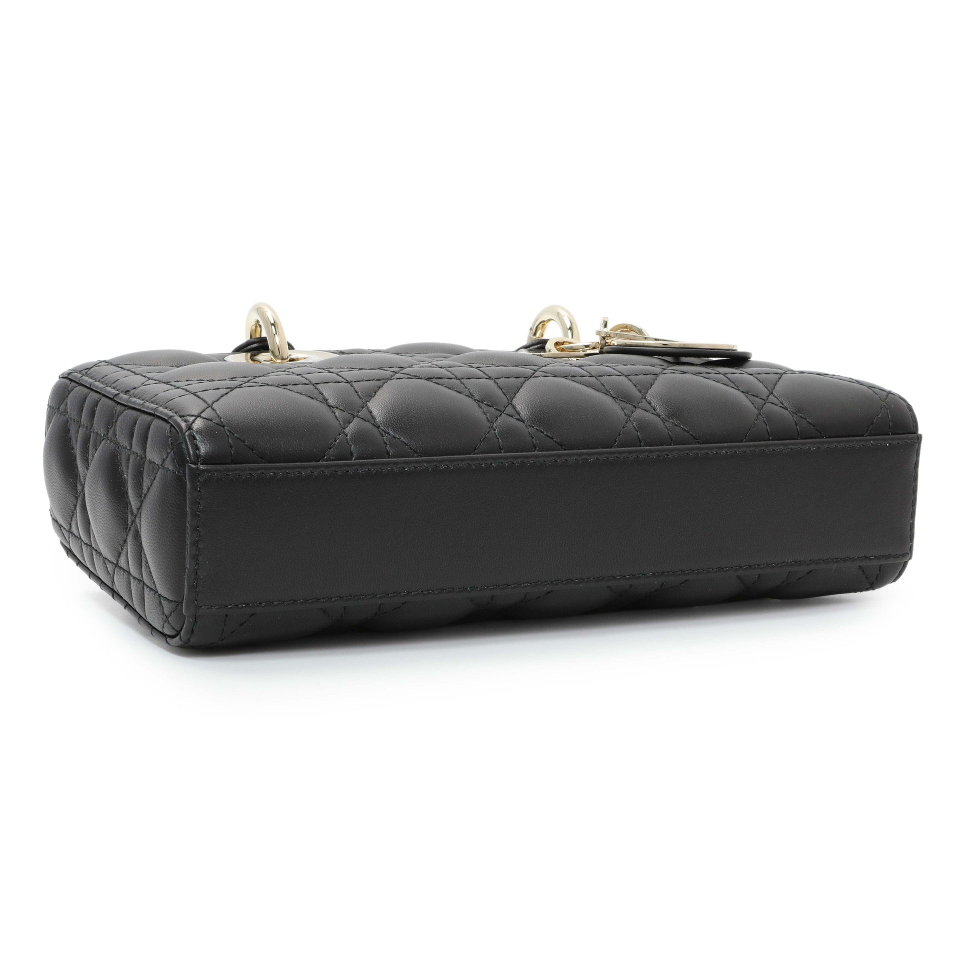 Exclusive Christian Dior Black Cannage Small Lambskin Lady D-Joy — Back View