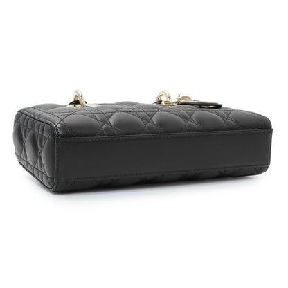 Exclusive Christian Dior Black Cannage Small Lambskin Lady D-Joy — Back View