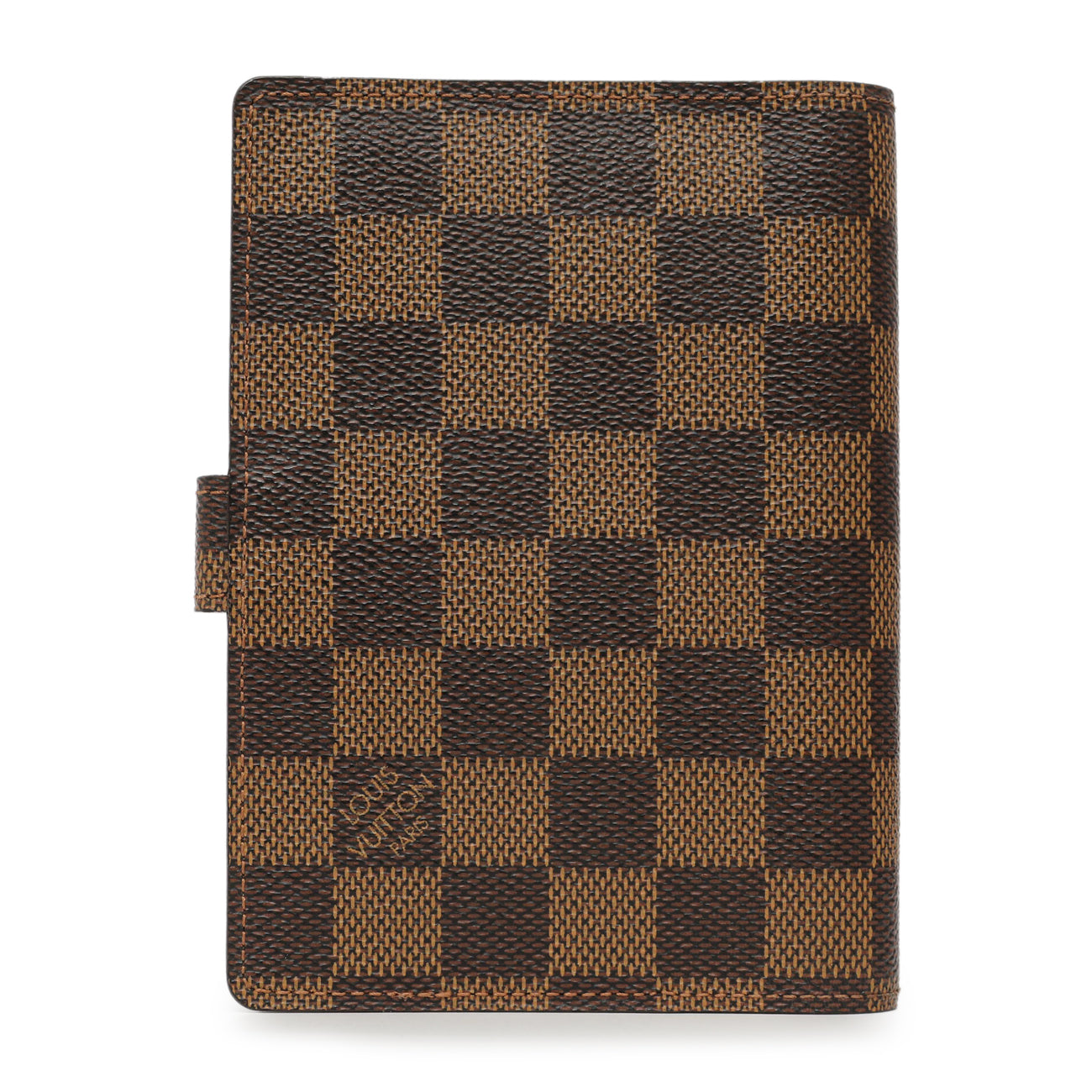 Exclusive Louis Vuitton Damier Ebene Small Ring Agenda Cover — Side View
