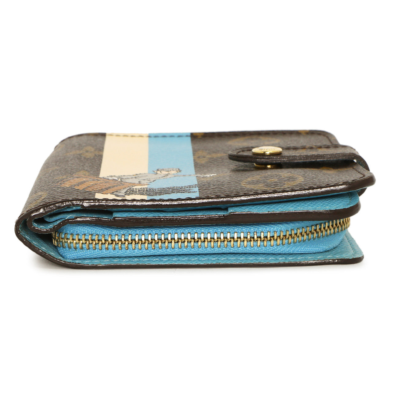 Exclusive Louis Vuitton Monogram Groom Compact Zip Wallet — Top View