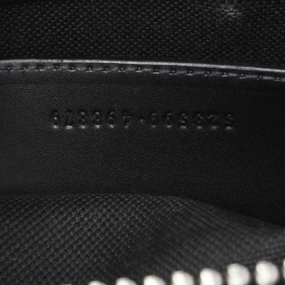 Exclusive Gucci Black GG Supreme Monogram Web Small Flat Messenger Bag — Lifestyle View