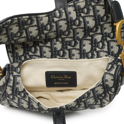 Exclusive Christian Dior Oblique Mini Saddle Bag — Top View
