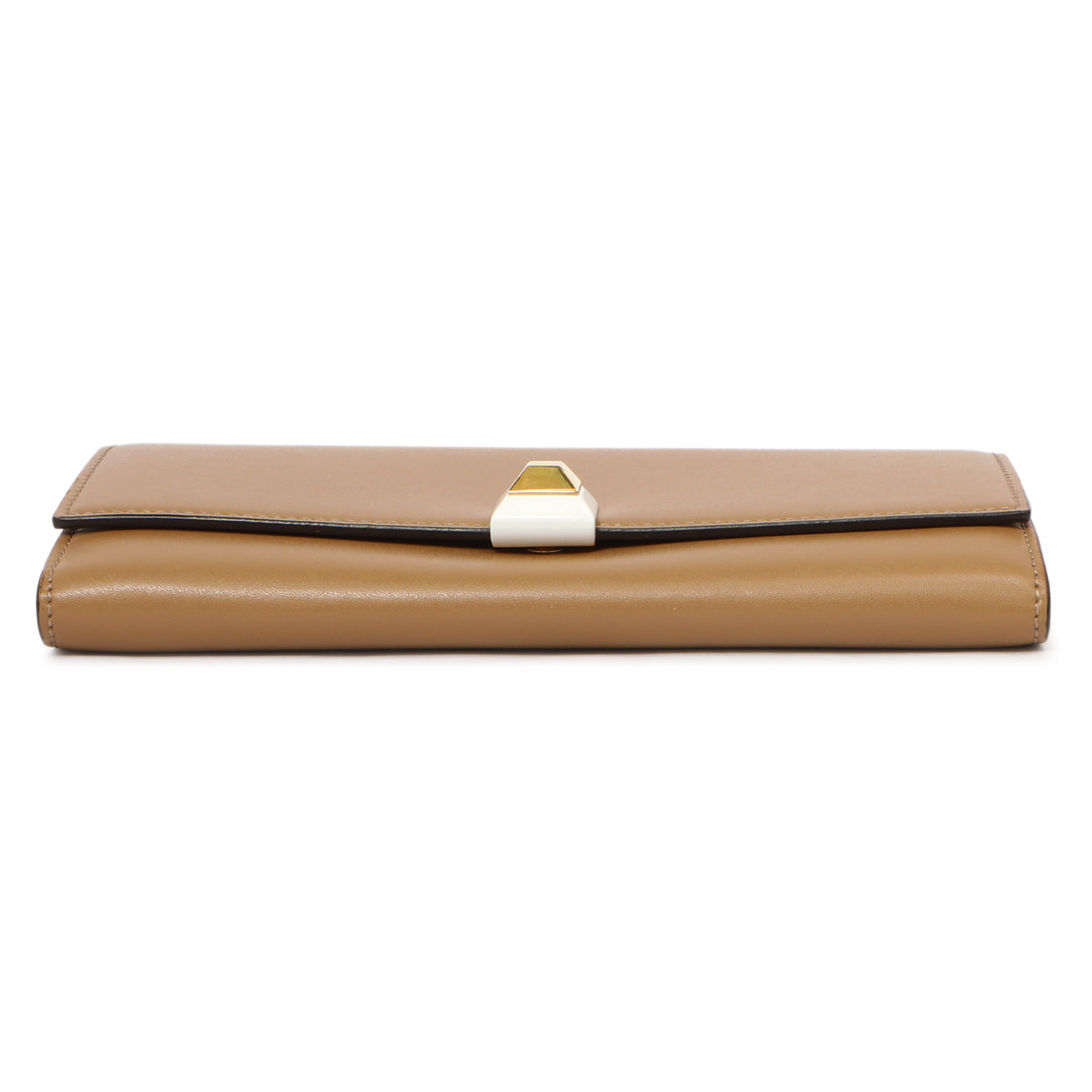 Exclusive Fendi Brown Vitello Liberty Studded Continental Wallet — Back View
