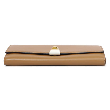 Exclusive Fendi Brown Vitello Liberty Studded Continental Wallet — Back View